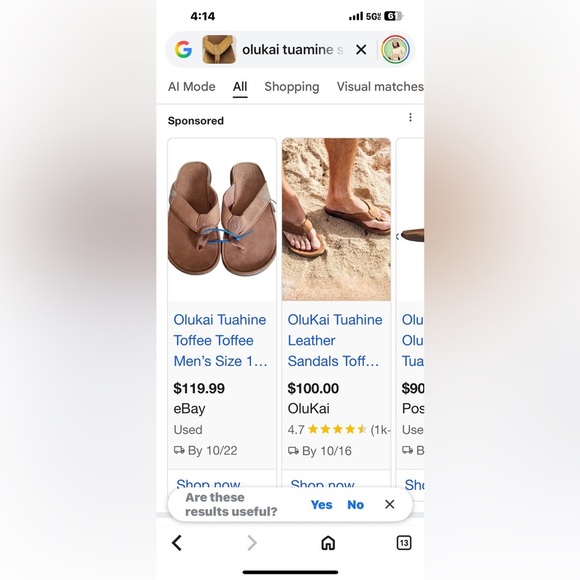 Olukai Tuahine Flip Flop Comfort Sandals Mens US 9 EU 42 Grey - Picture 3 of 12